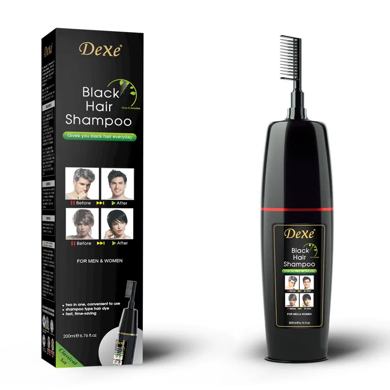 Dexe Black Hair Shampoo Comb 200ml